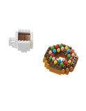 Nanoblock Pizza Building Set, Red and Coffee and Donut Building Kit Set 2 Packs