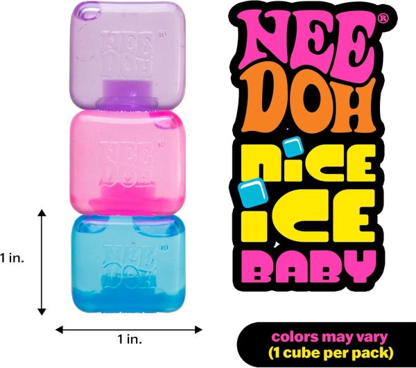 NeeDoh Nice Ice Baby - Sensory Squeeze Toy - Super Solid Squish  Color May Vary (Pack of 3))