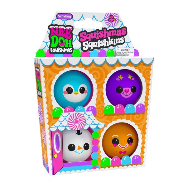 NeeDoh Squishmas Squishkins -Christmas Fidget Toy-4 Mini Groovy Age 3+ - Image 2