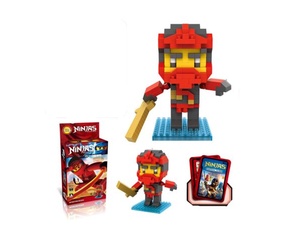 Loz Toys Ninja Mini Blocks Warrior Set"Red Kai Cole Zane - Image 2