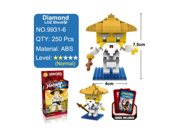 "Loz Toys Wu Master Ninja Mini Blocks – Black & White Warrior Set" - Image 5