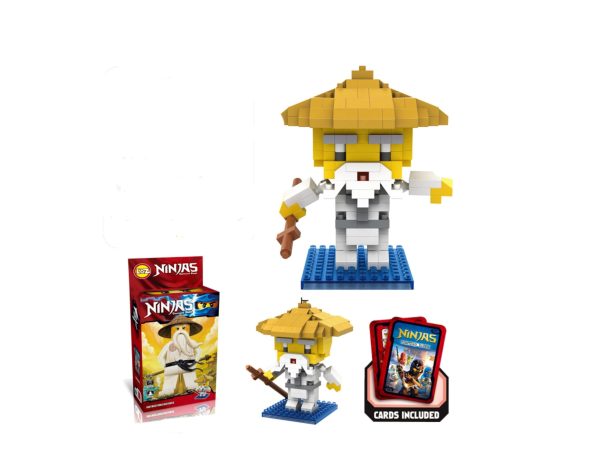 "Loz Toys Wu Master Ninja Mini Blocks – Black & White Warrior Set" - Image 3