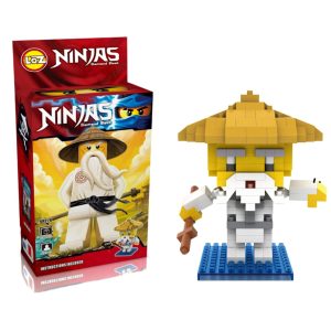 "Loz Toys Wu Master Ninja Mini Blocks – Black & White Warrior Set"