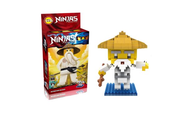 "Loz Toys Wu Master Ninja Mini Blocks – Black & White Warrior Set"