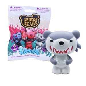 Just Toys Deddy Bears SquishMe  6‑Character Scented Strawberry Squishy Collectible, Includes 1 Random Bear (Glow‑in‑The‑Dark Chase!)