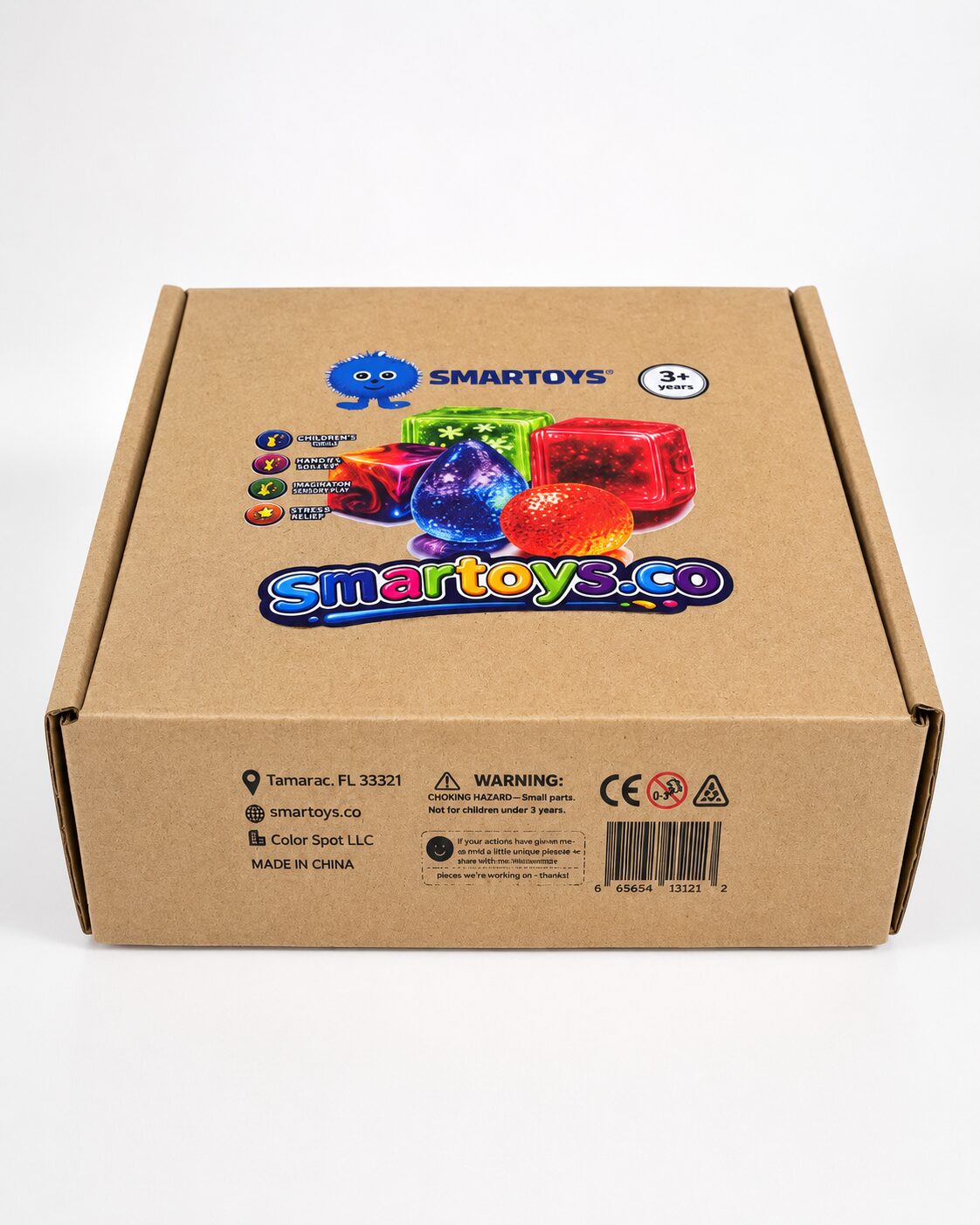 Smartoys Mini Sensory Squishy Toy Set with Storage Bag, Ages 3+, 5-Piece - Image 3